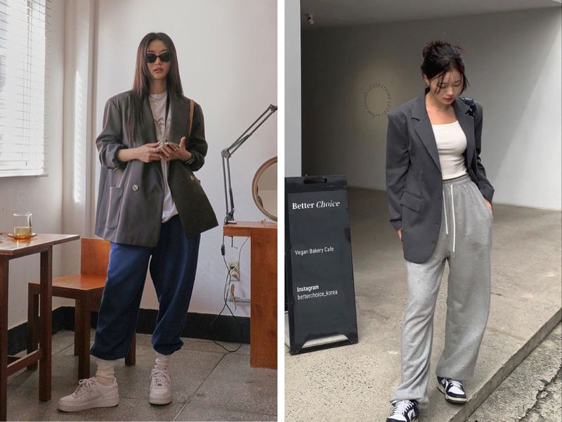 blazer và quần jogger