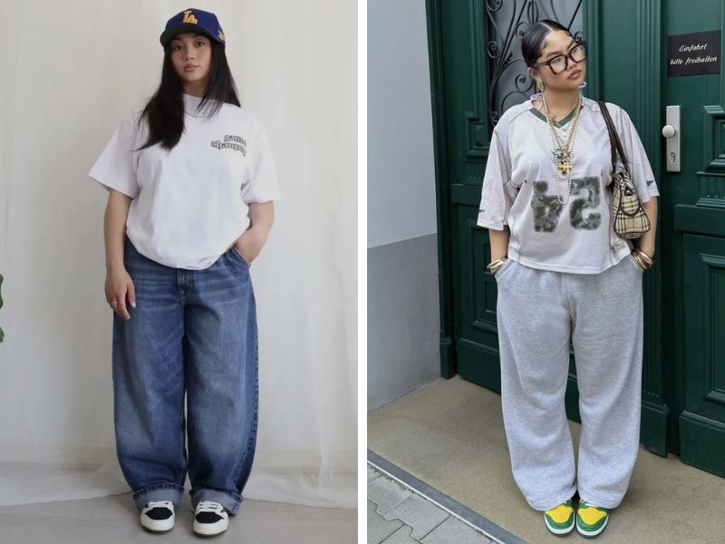 áo thun và quần ống đứng nữ mập 80kg