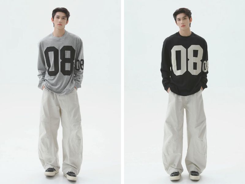 Cách phối quần baggy nam với áo sweater