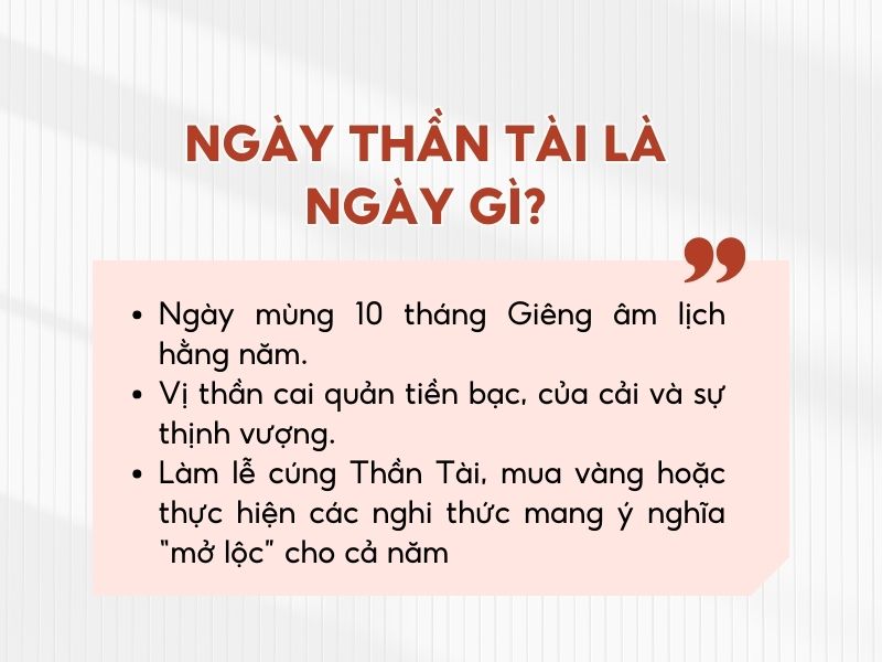 Ý nghĩa ngày thần tài 