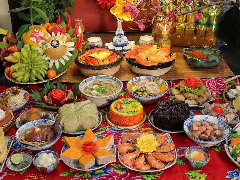 Mâm cơm cúng ông Táo miền Bắc