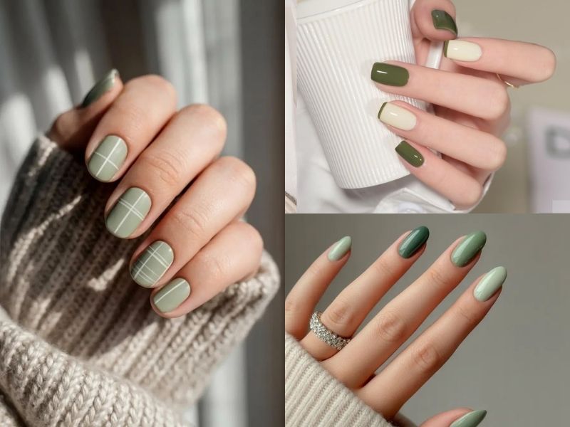 Nail xanh lá hợp mệnh mộc