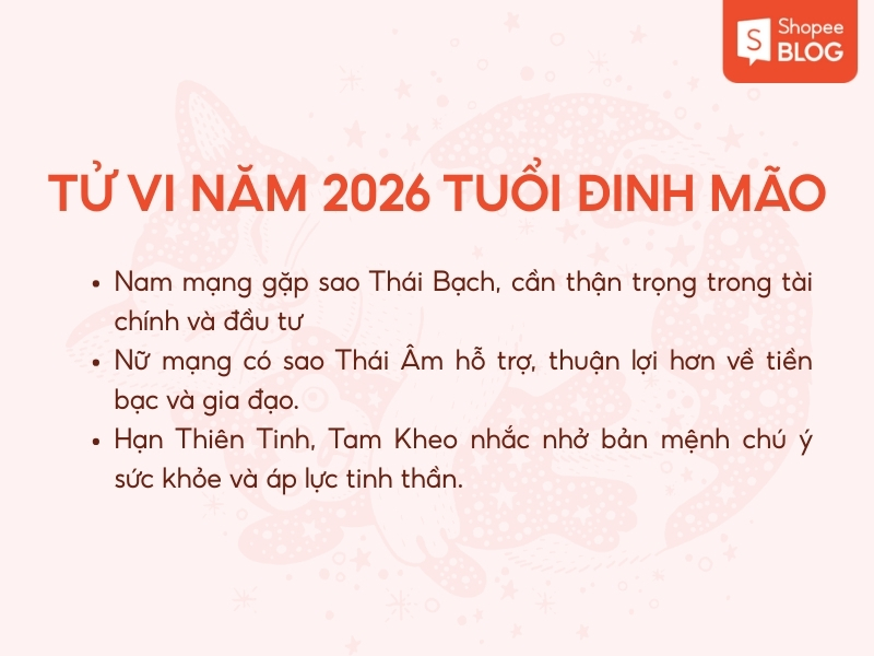 Vận trình năm 2026 của tuổi Đinh Mão