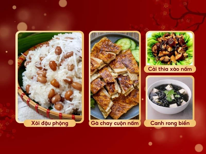 Mâm cỗ chay ngày Tết dùng cho ngày rằm đầu năm