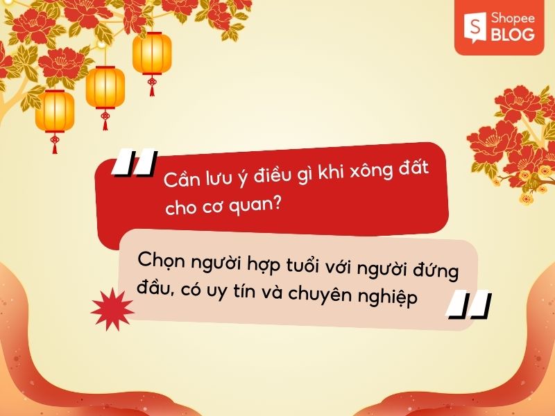Các lưu ý gì khi xông đất cho cơ quan