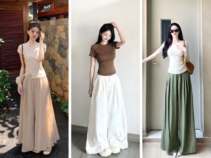 Phối quần giả váy và áo thun