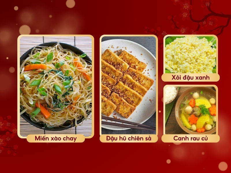Mâm cỗ chay ngày Tết đơn giản cho gia đình ít người