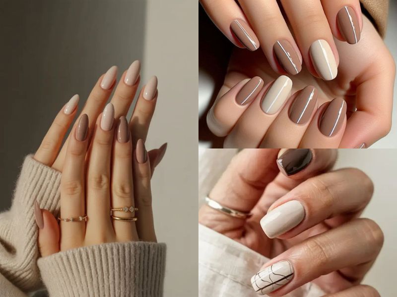 Nail trung tính nâu đất hợp mệnh kim