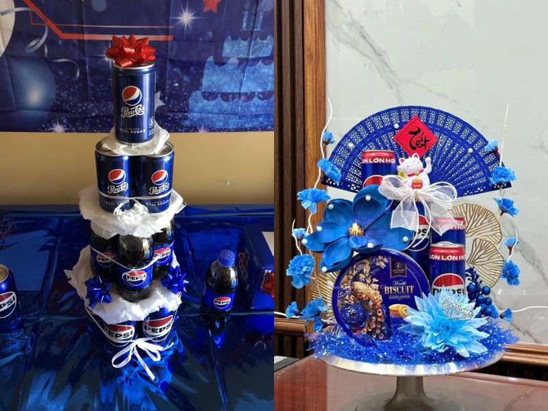 tháp nước ngọt pepsi xanh dương