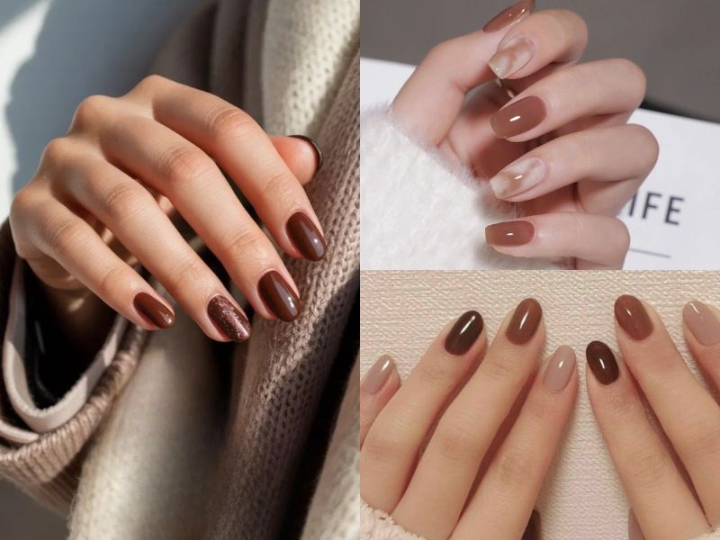 Nail nâu đất hợp mệnh mộc