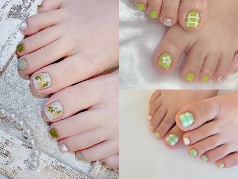 Mẫu móng chân Tết đẹp