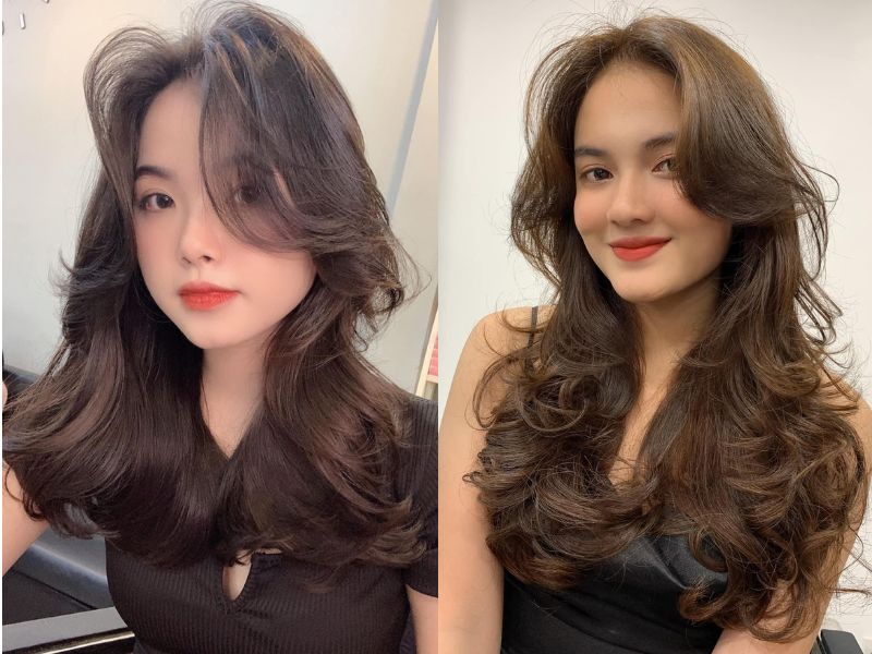 Tóc xoăn lơi layer