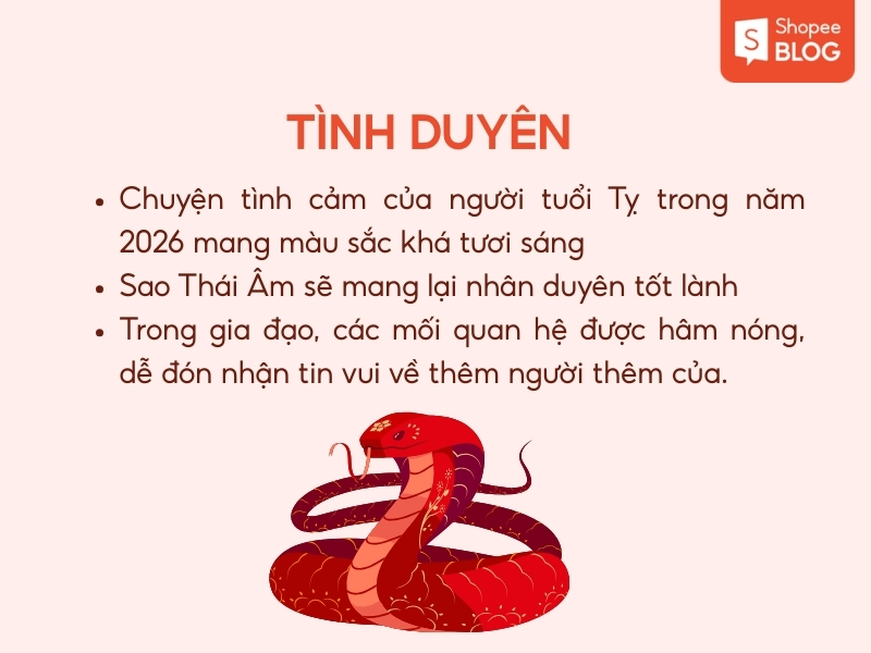 Tử vi tuổi Tỵ 2026 về mặt gia đạo, tình duyên