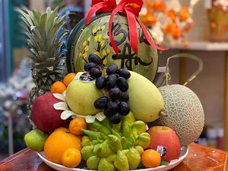 Chưng mâm ngũ quả ngày tết