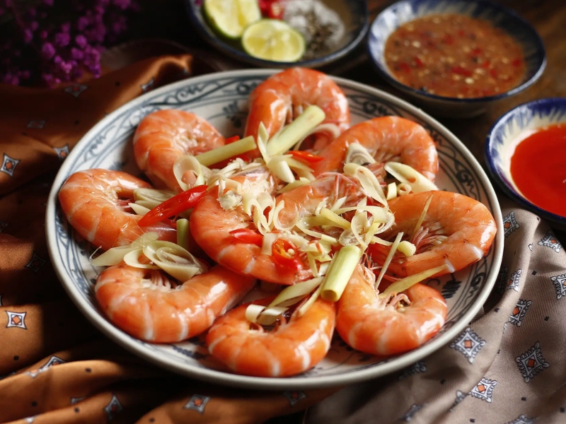 Tôm hấp bia ngày tết