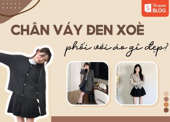cách phối đồ với chân váy đen xòe