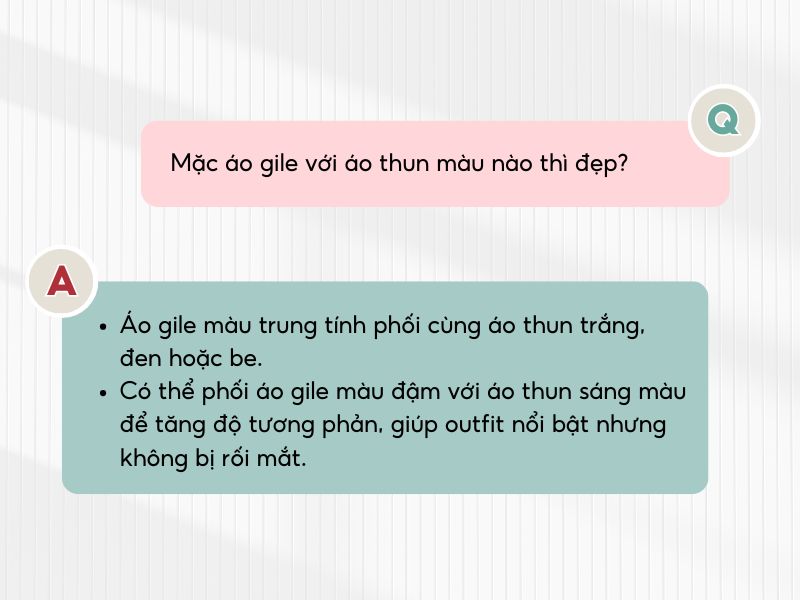 Cách phối đồ với áo gile và áo thun 