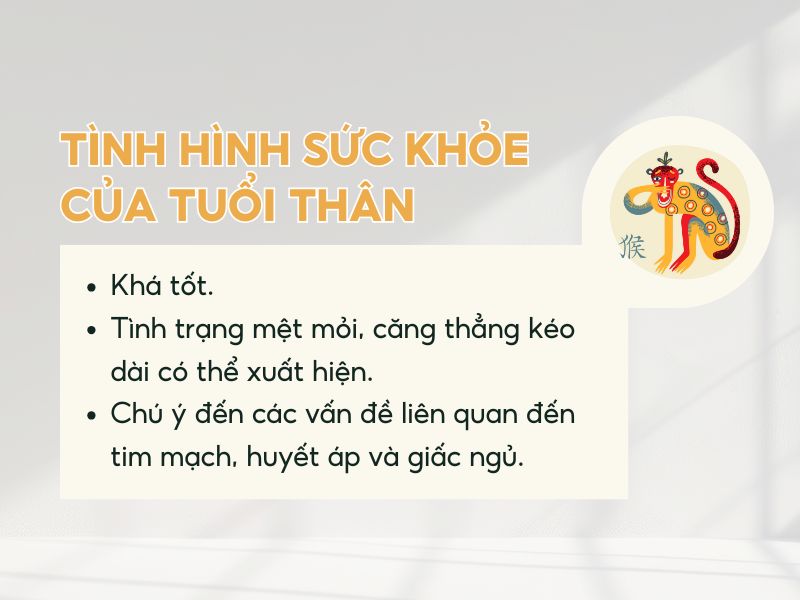 Tuổi Thân chú ý đến sức khỏe trong năm 2026 