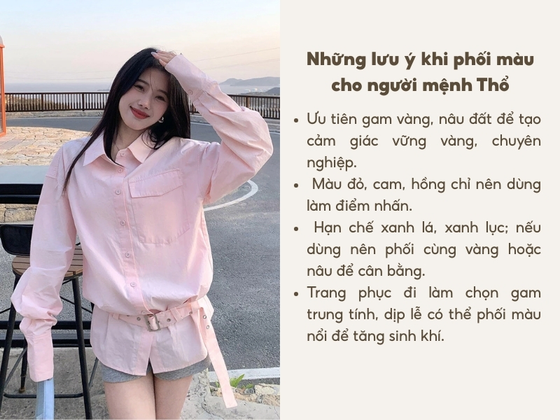 Những lưu ý khi phối đồ cho người mệnh Thổ 