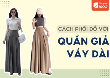 phối đồ với quần giả váy dài