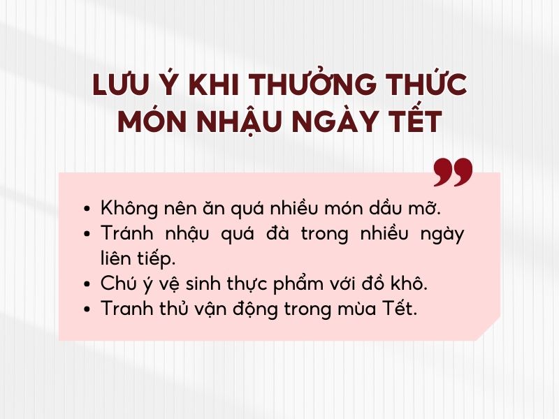 Lưu ý về những món nhậu ngày tết