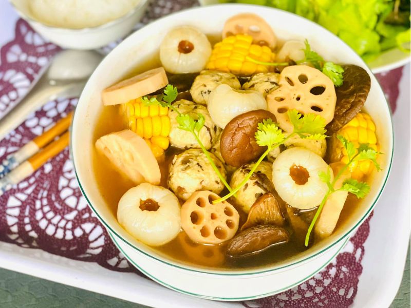 Canh mọc rau củ
