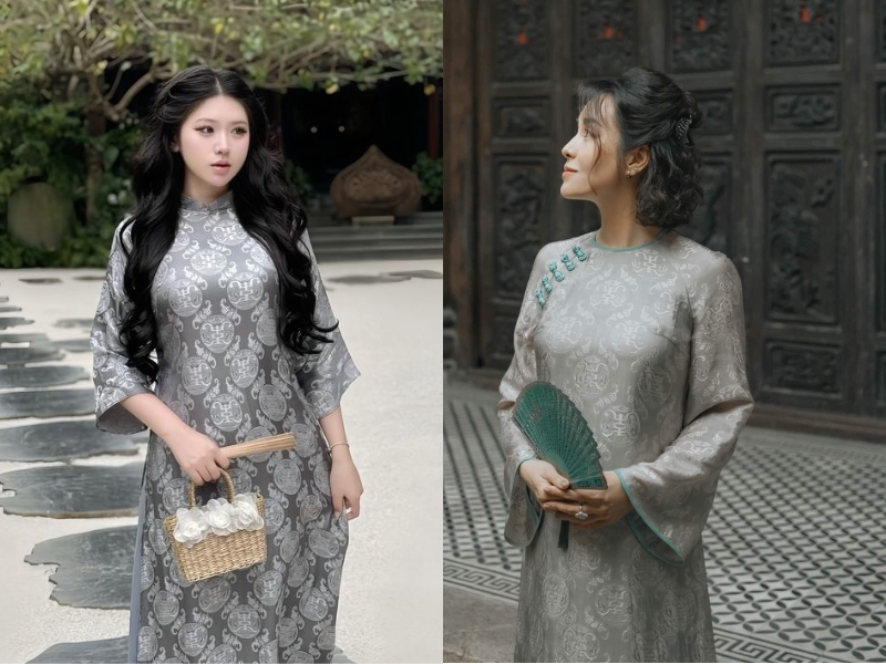 Áo dài màu xám nữ