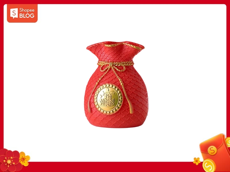 Lọ hoa, bình cắm hoa Tết đỏ