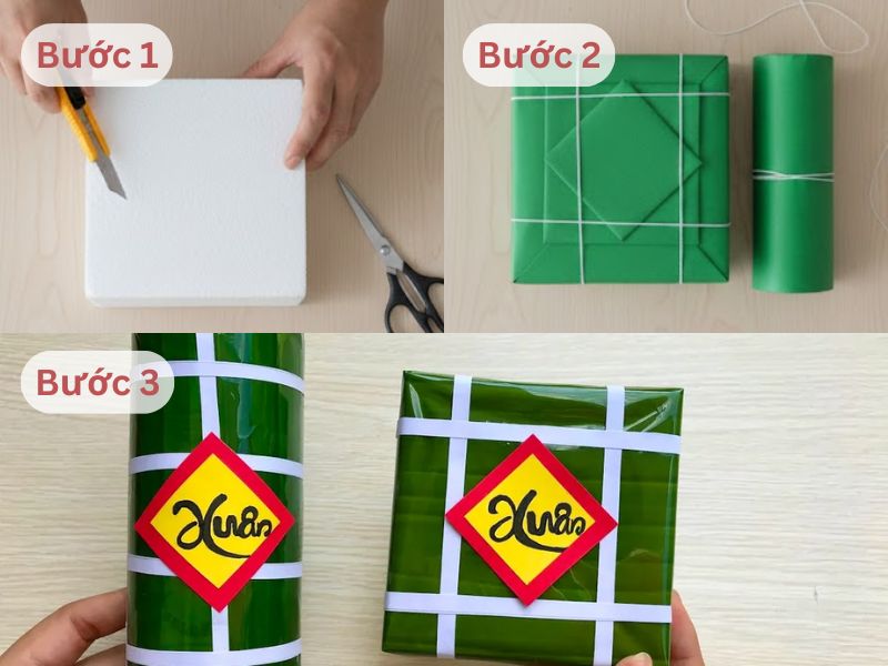 bánh chưng bánh tét bằng giấy handmade