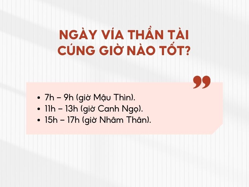 Cúng thần tài vào buổi sáng