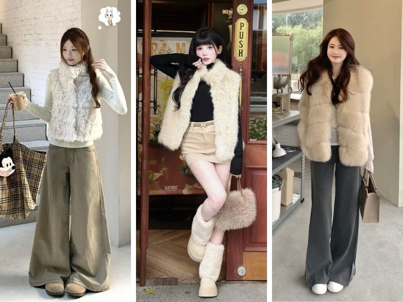 Phối đồ với áo lông gile