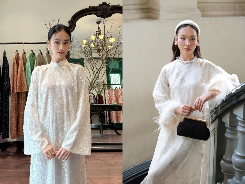 áo dài đính kim sa