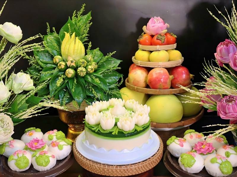 Mâm cúng ông Táo đơn giản hoa quả