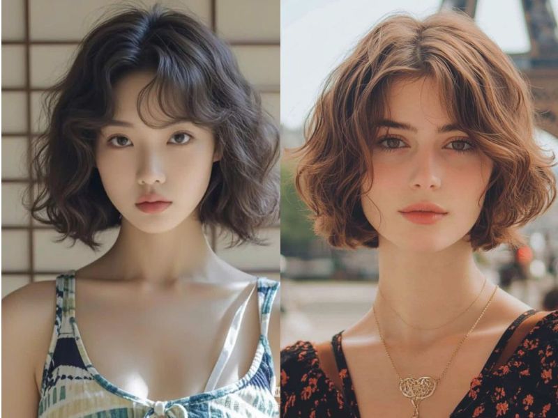 Tóc ngắn uốn xoăn