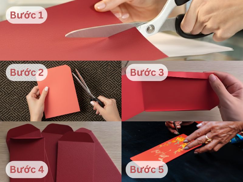 làm bao lì xì tết bằng giấy