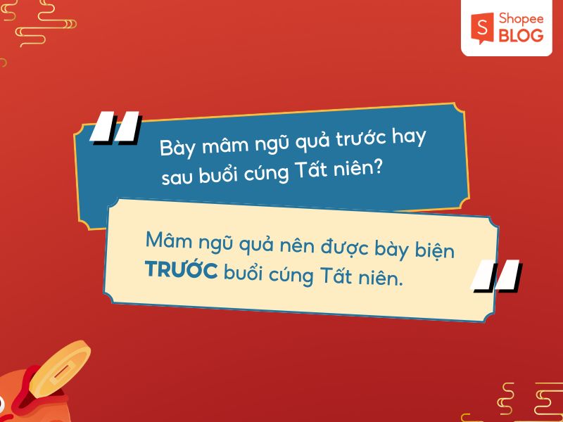 Thời điểm bày mâm ngũ quả lên bàn thờ