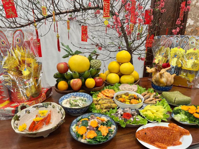 Mâm cơm cúng ông Táo miền Trung