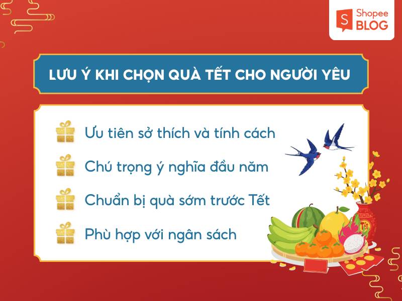 Lưu ý khi mua quà Tết cho người yêu