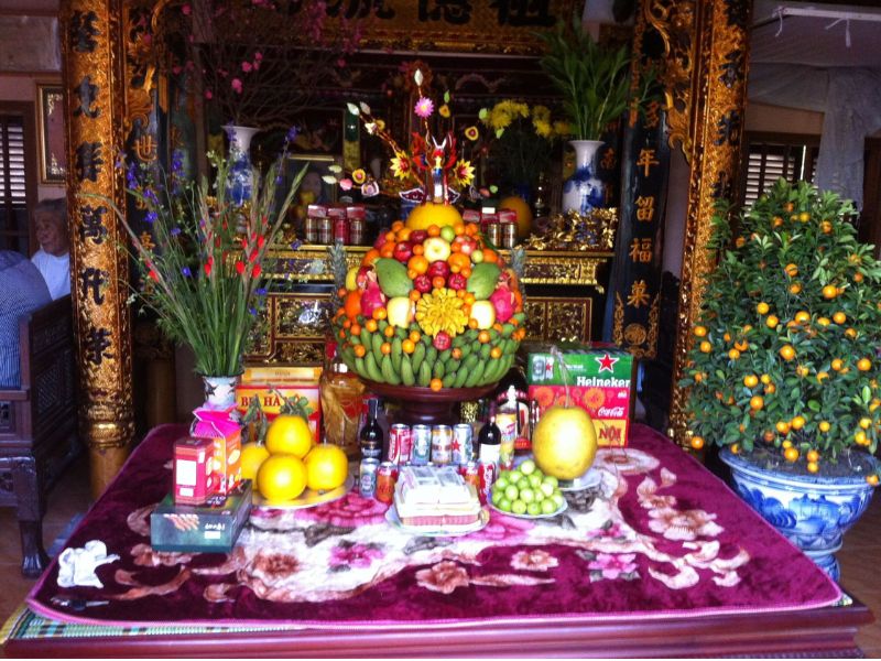 Cách đặt mâm ngũ quả trên bàn thờ