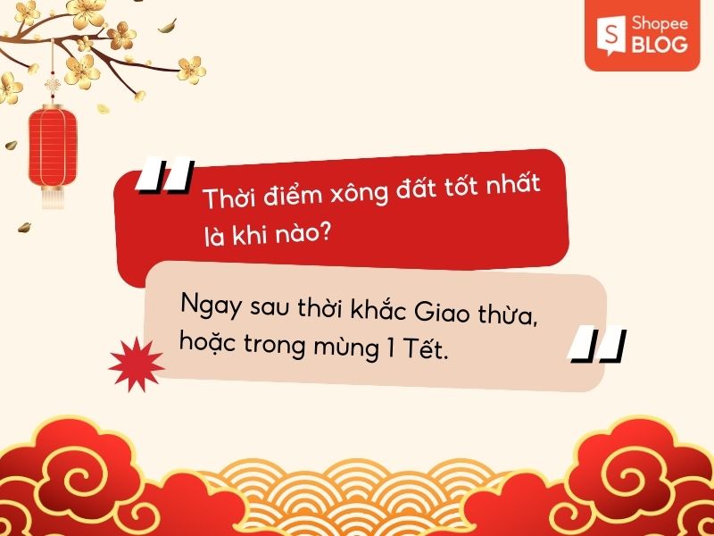 Thời điểm xông đất tốt nhất