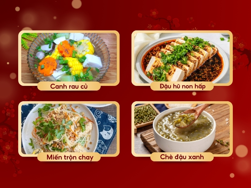 Mâm cỗ chay ngày Tết thanh đạm