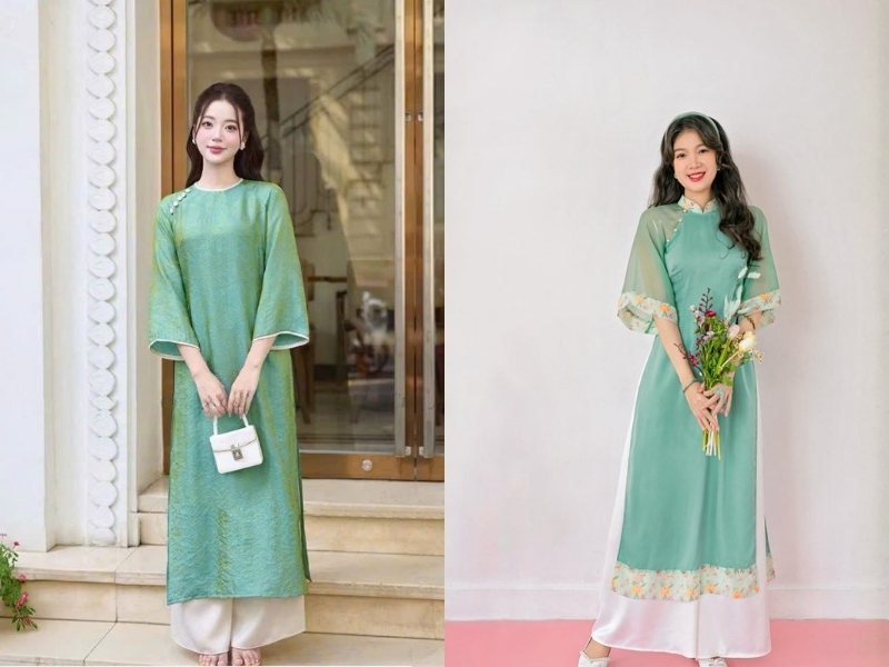 Mệnh mộc mặc áo dài màu xanh ngọc bích