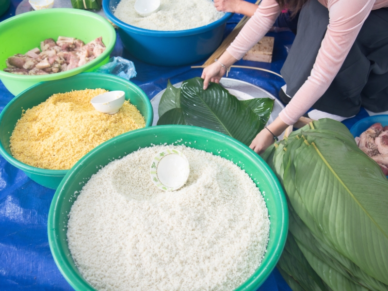 nguyên liệu làm bánh chưng