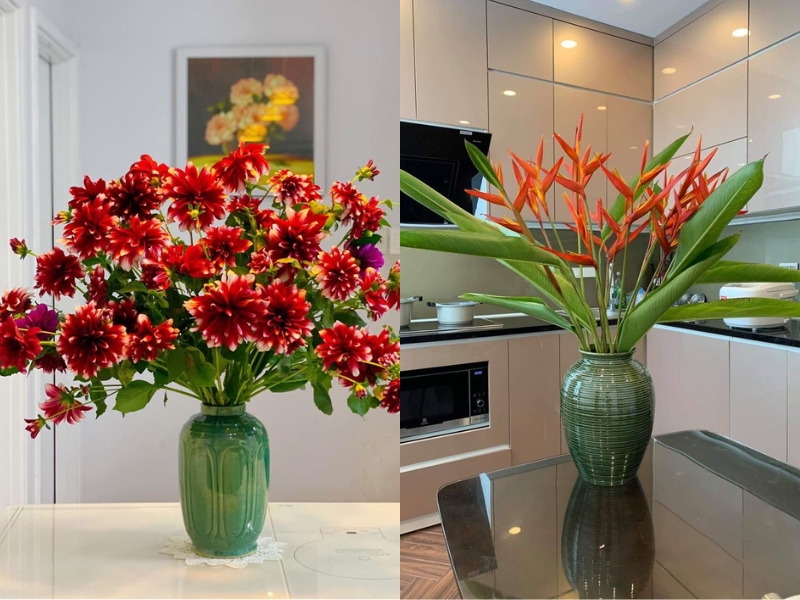 Đặt bình hoa tết