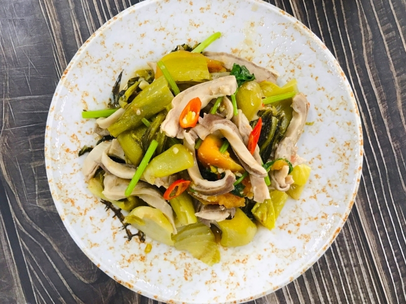 Bao tử heo xào dưa leo