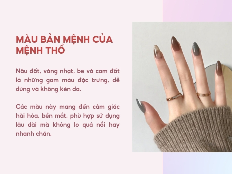 Màu bản mệnh của mệnh thổ