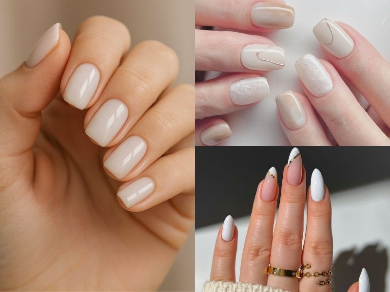 nail trắng hợp mệnh kim