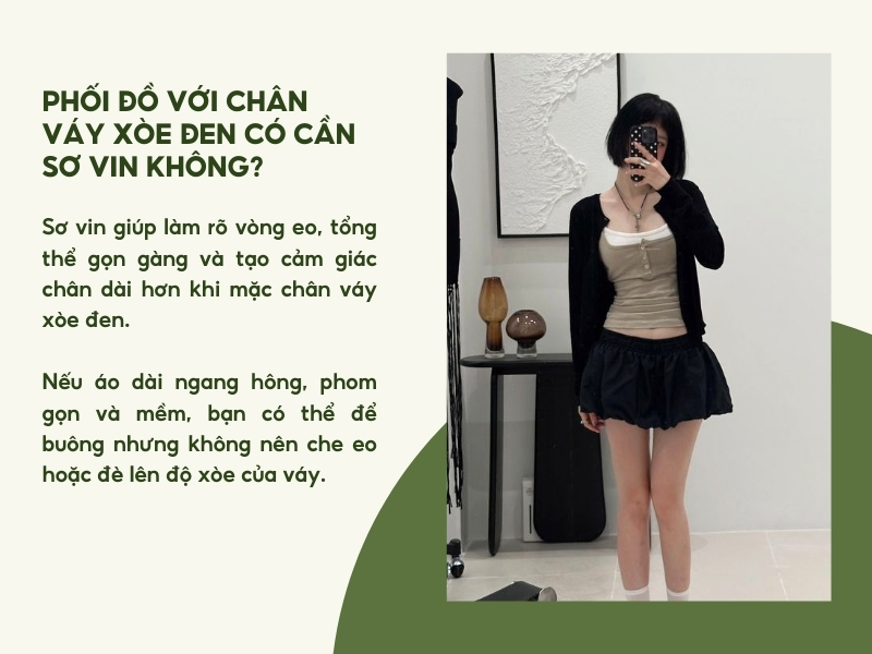 Những lưu ý quan trọng khi phối đồ với chân váy xòe đen