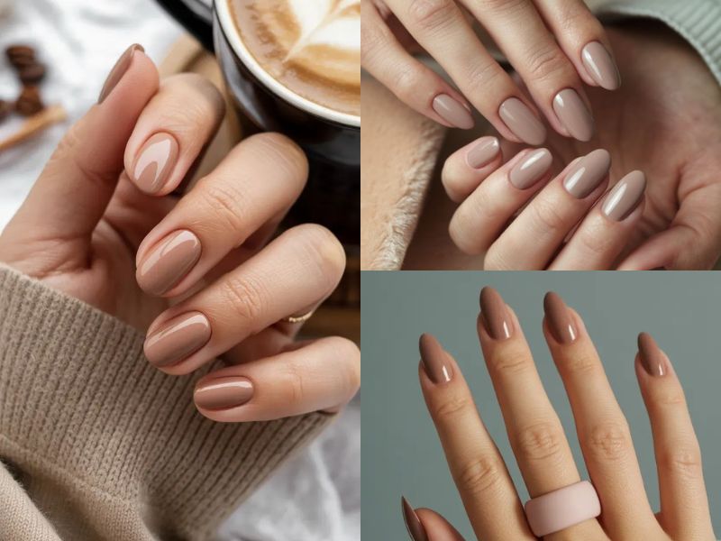 Một bộ nail nâu đất hợp mệnh kim