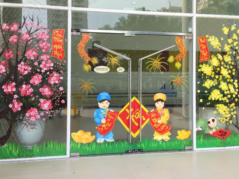 Trang trí tết công ty